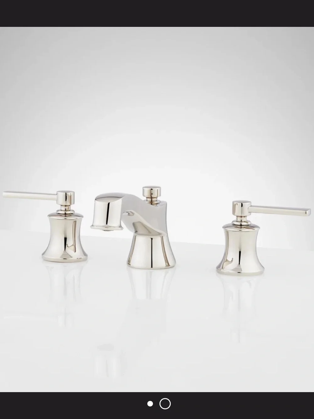 NIB Signature Hardware Pendleton Widespread Bathroom Faucet Polished Nickel